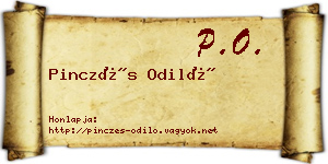 Pinczés Odiló névjegykártya